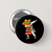 Cinco De Mayo Dabbing Mexicaans Poncho Kinder Peut Ronde Button 5,7 Cm (Voorkant /achterkant)