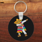 Cinco De Mayo Dabbing Mexicaans Poncho Kinder Peut Sleutelhanger (Voorkant)