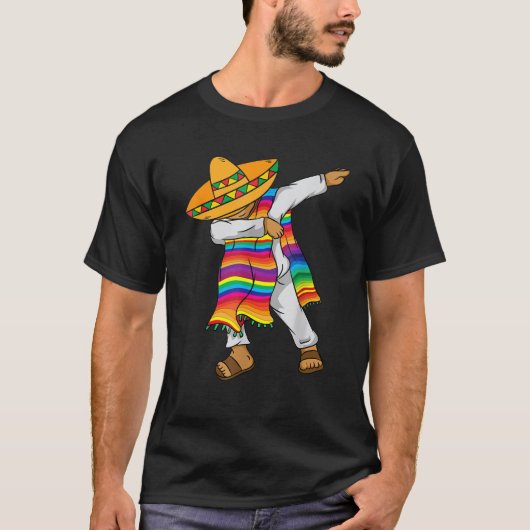Cinco De Mayo Dabbing Mexicaans Poncho Kinder Peut T-shirt (Voorkant)
