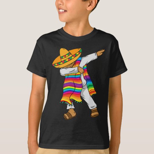 Cinco De Mayo Dabbing Mexicaans Poncho Kinder Peut T-shirt (Voorkant)