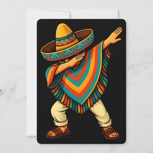 Cinco de Mayo Dabbing Mexicaanse Poncho Kaart (Voorkant)