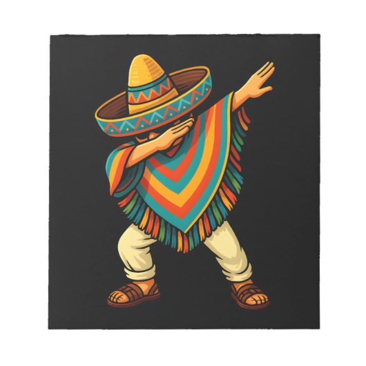 Cinco de Mayo Dabbing Mexicaanse Poncho Notitieblok (Voorkant)