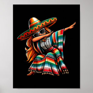 Cinco De Mayo Dabbing Mexicaanse Vrouwen Grappig D Poster