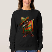 Cinco de Mayo Dabbing Mexican Poncho Sombrero Hat Trui (Voorkant)