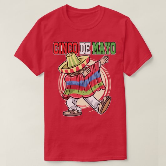 Cinco De Mayo Dabbing Mexican Poncho T-shirt (Design voorkant)