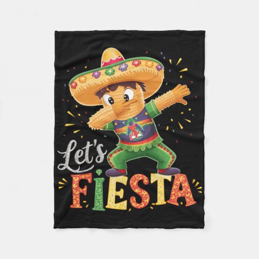 Cinco de Mayo Dabbing Pinata Let's Fiesta Squad Da Fleece Deken (Voorkant)