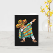 Cinco de Mayo Dabbing Poncho Sombrero Fun Mexicaan Kaart (Gele Bloem)
