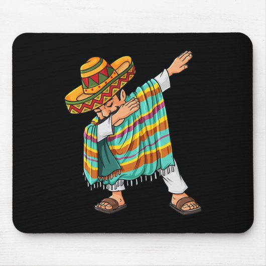 Cinco de Mayo Dabbing Poncho Sombrero Fun Mexicaan Muismat (Voorkant)