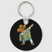 Cinco de Mayo Dabbing Poncho Sombrero Fun Mexicaan Sleutelhanger (Voorkant)