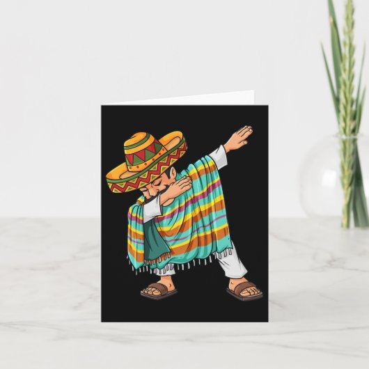 Cinco De Mayo Dabbing Poncho Sombrero Funny Mexico Kaart (Voorkant)