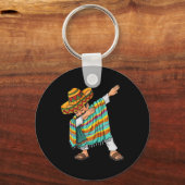 Cinco De Mayo Dabbing Poncho Sombrero Funny Mexico Sleutelhanger (Voorkant)