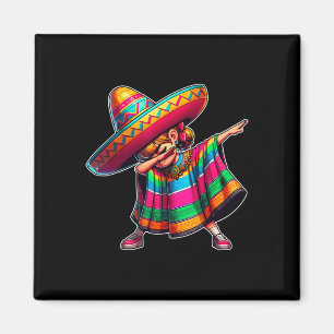 Cinco De Mayo Dabbing Poncho Sombrero Mexican Dab Magneet