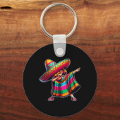Cinco De Mayo Dabbing Poncho Sombrero Mexican Dab Sleutelhanger (Voorkant)