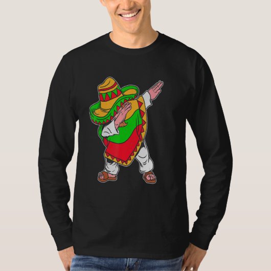 Cinco De Mayo Dabbing Poncho Sombrero Mexican Dab T-shirt (Voorkant)