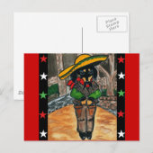 Cinco de mayo-dachshonden briefkaart (Voorkant / Achterkant)