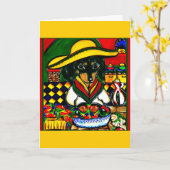 Cinco de mayo-dachshonden kaart (Gele Bloem)