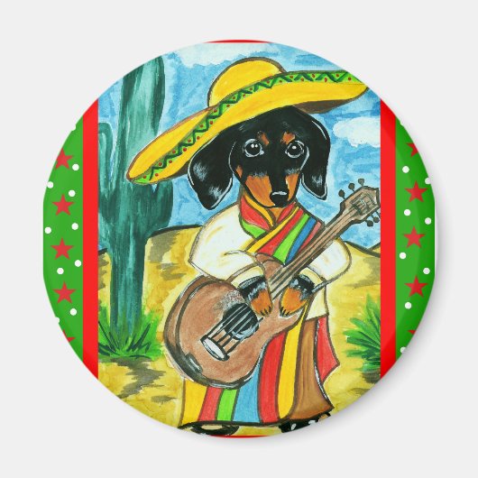 Cinco de Mayo Dachshund Magneet (Voorkant)