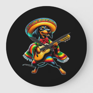 Cinco de Mayo Dachsund Mariachi Gitaar Grote Klok