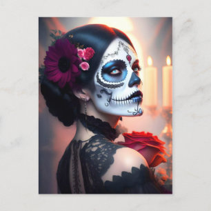 Cinco de Mayo Dag van de Dode Schoonheid met Roos  Briefkaart