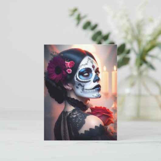 Cinco de Mayo Dag van de Dode Schoonheid met Roos  Briefkaart (Staand voorkant)