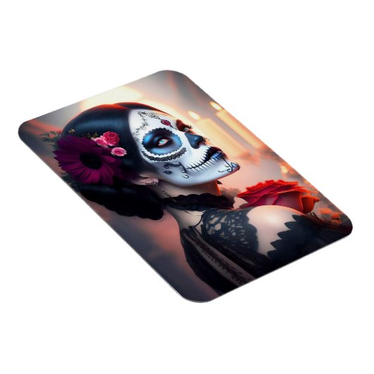 Cinco de Mayo Dag van de Dode Schoonheid met Roos  Magneet (Rechterzijde)