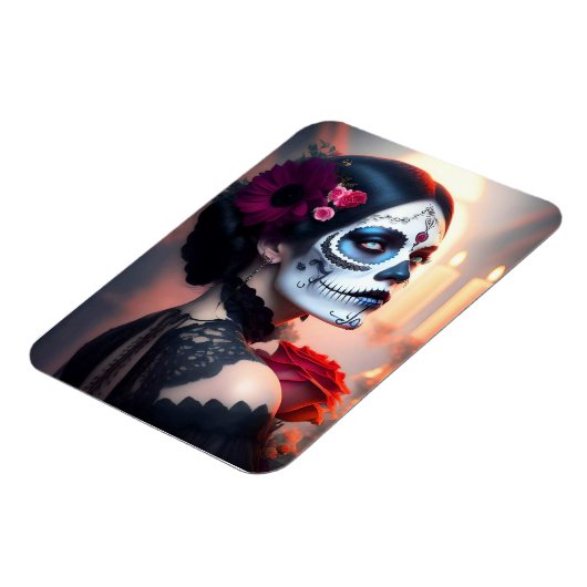 Cinco de Mayo Dag van de Dode Schoonheid met Roos Magneet (Linkerzijde)