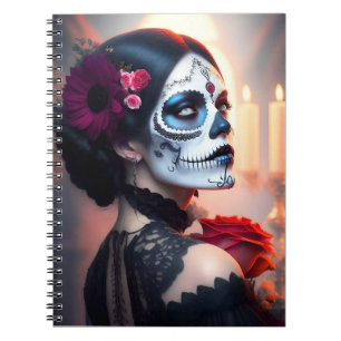 Cinco de Mayo Dag van de Dode Schoonheid met Roos Notitieboek