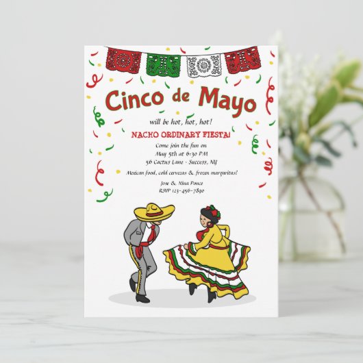 Cinco de Mayo Dancers Invitation Kaart (Staand voorkant)