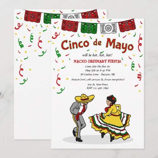 Cinco de Mayo Dancers Invitation Kaart (Voorkant / Achterkant)