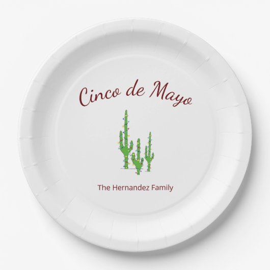Cinco de Mayo Desert Cactus Fiesta Party Papieren Bordje (Voorkant)