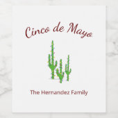 Cinco de Mayo Desert Cactus Fiesta Party Wijn Etiket (Enkel label)