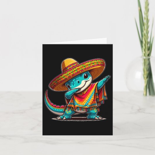 Cinco de Mayo Dinosaur Dabbing Mexican Fiesta 5 de Kaart (Voorkant)