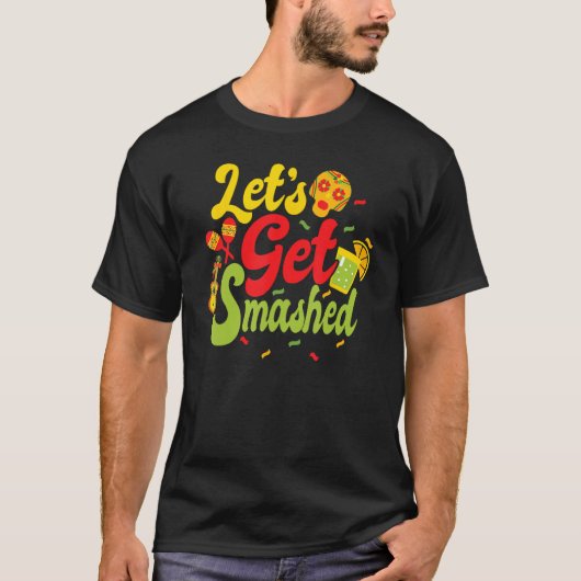 Cinco De Mayo Donkey Drinkig Drinko Lets Get Smas T-shirt (Voorkant)