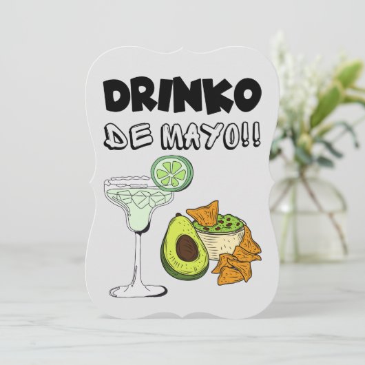Cinco de Mayo Drinko de Mayo Grappige Pun Kaart (Staand voorkant)