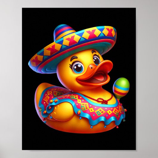 Cinco De Mayo Eend Mexicaanse Sombrero Feest Parti Poster (Voorkant)