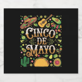 Cinco De Mayo Feest Cute Feest Elementen Bier Etiket (Enkel label)