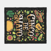 Cinco De Mayo Feest Cute Feest Elementen Fleece Deken (Voorkant (Horizontaal))