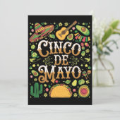 Cinco De Mayo Feest Cute Feest Elementen Kaart (Staand voorkant)