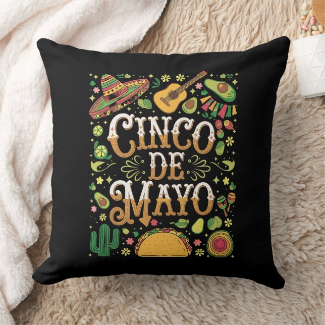 Cinco De Mayo Feest Cute Feest Elementen Kussen (Deken)