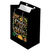 Cinco De Mayo Feest Cute Feest Elementen Medium Cadeauzakje (Voorkant Gekanteld)