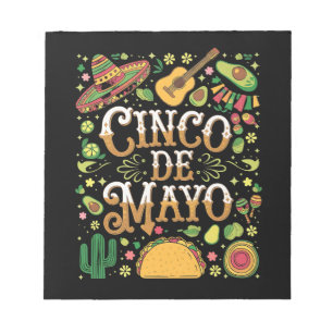 Cinco De Mayo Feest Cute Feest Elementen Notitieblok