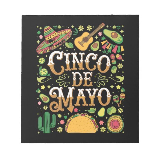 Cinco De Mayo Feest Cute Feest Elementen Notitieblok (Voorkant)