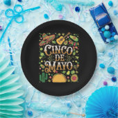 Cinco De Mayo Feest Cute Feest Elementen Papieren Bordje (Feest)