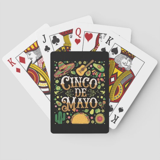 Cinco De Mayo Feest Cute Feest Elementen Pokerkaarten (Achterkant)