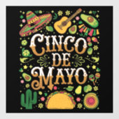 Cinco De Mayo Feest Cute Feest Elementen Raamsticker (Vel)