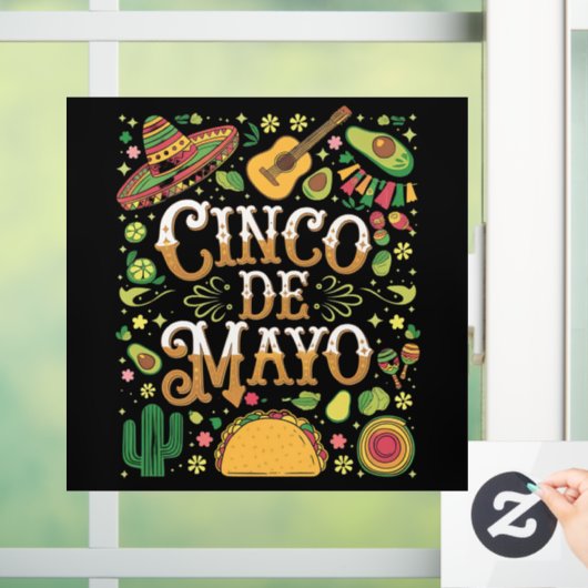 Cinco De Mayo Feest Cute Feest Elementen Raamsticker (Huis)