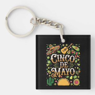Cinco De Mayo Feest Cute Feest Elementen Sleutelhanger