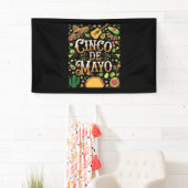 Cinco De Mayo Feest Cute Feest Elementen Spandoek (Insitu)