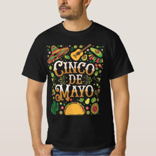 Cinco De Mayo Feest Cute Feest Elementen T-shirt