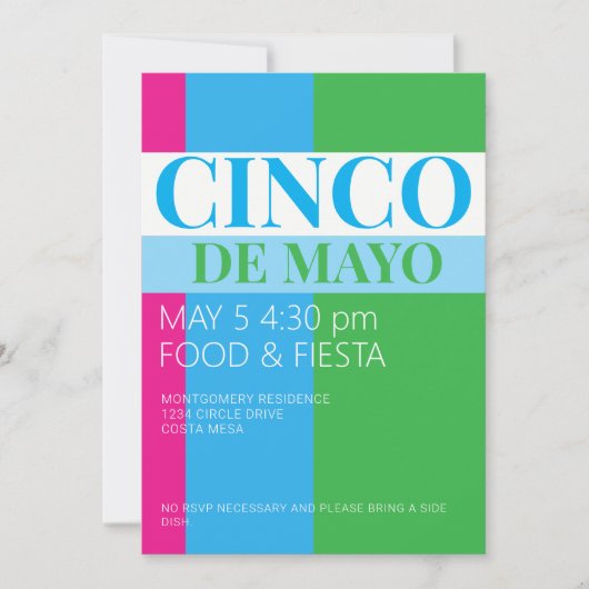 Cinco De Mayo Feest  Kaart (Voorkant)